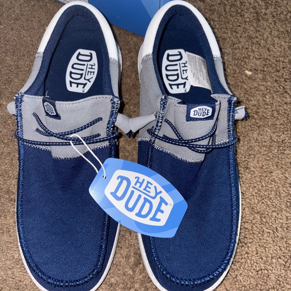Hey Dude Blue and Gray Slip-On Loafers
